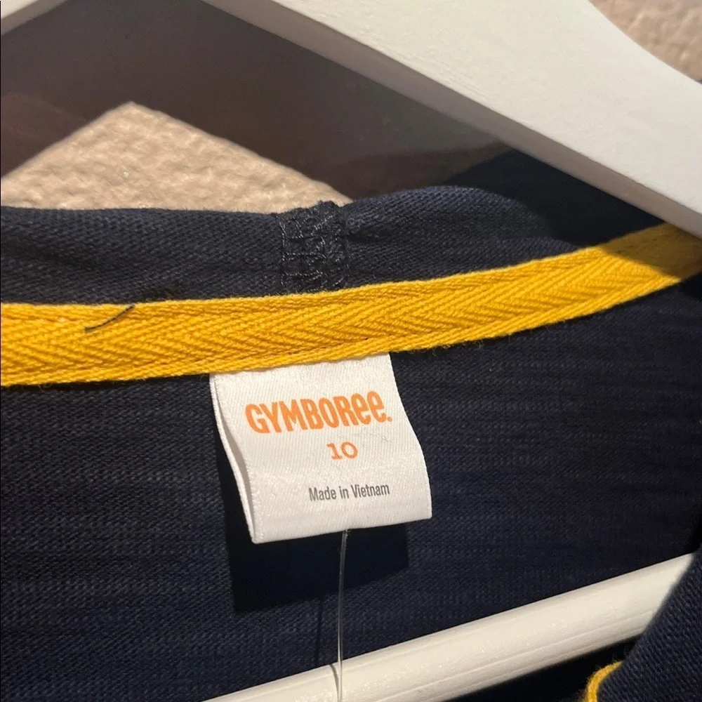 New Gymboree Boy’s Rugby Style Preppy Striped Hooded Shirt Size 10 NWT